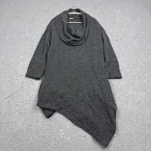 Bryn Walker Dress Womens Small Gray Wool Cowl Neck Asymmetrical Knit Sweater USA